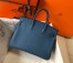 Hermes Birkin 25cm Bag in Blue Agate Clemence Leather with GHW
