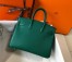 Hermes Birkin 25cm Bag in Malachite Clemence Leather with GHW