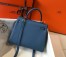 Hermes Kelly 25cm Retourne Bag in Blue Agate Clemence Leather with GHW