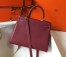 Hermes Kelly 28cm Retourne Bag in Bordeaux Clemence Leather with GHW
