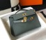 Hermes Kelly Pochette Clutch In Vert Amande Epsom Leather