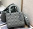 Dior Small Lady Dior My ABCDior Bag In Grey Ultramatte Calfskin