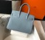 Hermes Birkin 30cm Bag in Blue Lin Clemence Leather with GHW