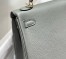 Hermes Kelly 25cm Retourne Bag in Gris Meyer Clemence Leather with GHW