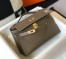 Hermes Kelly Pochette Clutch In Taupe Epsom Leather