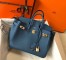 Hermes Birkin 25cm Bag in Blue Agate Clemence Leather with GHW