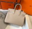 Hermes Birkin 25cm Bag in Beige Clemence Leather with GHW