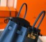 Hermes Birkin 35cm Bag in Blue Agate Clemence Leather with GHW