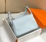 Hermes Lindy 30cm Bag in Blue Brume Clemence Leather with GHW
