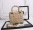 Dior Lady Dior Medium Bag in Beige Lambskin with Enamel Charm