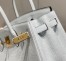 Hermes Birkin 30cm Bag in Blue Brume Clemence Leather with GHW