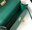 Hermes Kelly Pochette Clutch In Malachite Epsom Leather