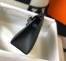 Hermes Kelly Pochette Clutch In Black Epsom Leather