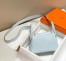 Hermes Lindy Mini Bag in Blue Brume Clemence Leather with GHW