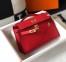 Hermes Kelly Pochette Clutch In Red Epsom Leather