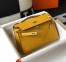Hermes Kelly Pochette Clutch In Yellow Epsom Leather