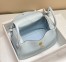 Hermes Lindy 26cm Bag in Blue Brume Clemence Leather with GHW