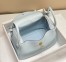 Hermes Lindy 30cm Bag in Blue Brume Clemence Leather with GHW