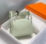 Hermes Lindy Mini Bag in Vert Fizz Clemence Leather with PHW