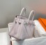 Hermes Birkin 25cm Bag in Mauve Pale Clemence Leather with PHW