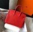 Hermes Birkin 25cm Bag in Red Clemence Leather with GHW