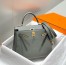 Hermes Kelly 25cm Retourne Bag in Gris Meyer Clemence Leather with GHW
