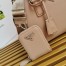 Prada Galleria Mini Bag with Pouch in Beige Saffiano Leather