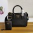 Prada Galleria Mini Bag with Pouch in Black Saffiano Leather