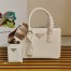 Prada Galleria Mini Bag with Pouch in White Saffiano Leather