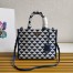 Prada Symbole Small Bag In Blue/White Jacquard Fabric