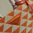 Prada Symbole Small Bag In Orange/White Jacquard Fabric