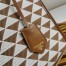 Prada Symbole Small Bag In Brown/White Jacquard Fabric