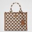 Prada Symbole Small Bag In Brown/White Jacquard Fabric