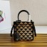 Prada Symbole Mini Bag In Black/Beige Jacquard Fabric