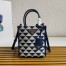 Prada Symbole Mini Bag In Blue/White Jacquard Fabric