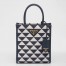 Prada Symbole Mini Bag In Blue/White Jacquard Fabric