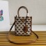 Prada Symbole Mini Bag In Brown/White Jacquard Fabric