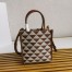 Prada Symbole Mini Bag In Brown/White Jacquard Fabric