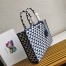 Prada Symbole Large Bag In Blue/White Jacquard Fabric