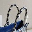 Prada Symbole Large Bag In Blue/White Jacquard Fabric