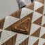 Prada Symbole Large Bag In Brown/White Jacquard Fabric