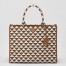 Prada Symbole Large Bag In Brown/White Jacquard Fabric