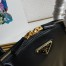 Prada Shoulder Bag with Double Zipper in Black Calfskin