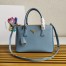 Prada Galleria Medium Bag In Light Blue Saffiano Leather