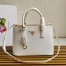 Prada Galleria Medium Bag In White Saffiano Leather