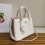 Prada Galleria Medium Bag In White Saffiano Leather