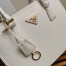 Prada Galleria Medium Bag In White Saffiano Leather