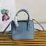 Prada Galleria Mini Bag In Light Blue Saffiano Leather
