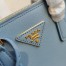 Prada Galleria Mini Bag In Light Blue Saffiano Leather