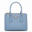 Prada Galleria Mini Bag In Light Blue Saffiano Leather